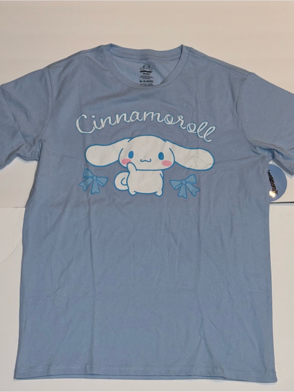 Sanrio Cinnamoroll Men's M Graphic Tee Light Blue NWT Kawaii Relaxed Fit T-Shirt - Picture 7 of 13